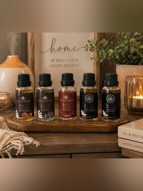 Essenza Fragrance Oil Set Vanilla Bergamot Agave Papaya Brulee Apple Spice 30ml